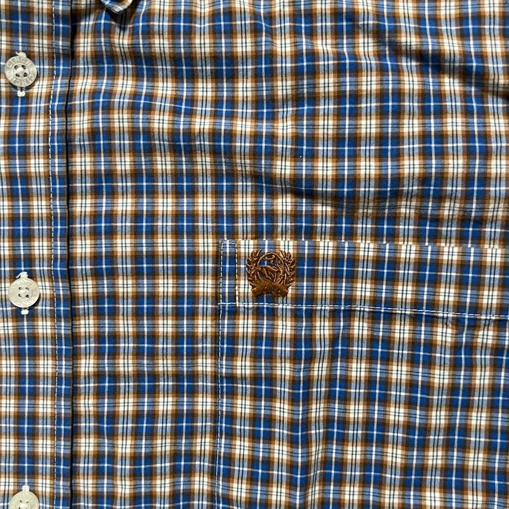 Cinch Shirt Long Sleeve Casual Button Down Western Plaid Blue Men's size XL - Picture 5 of 7